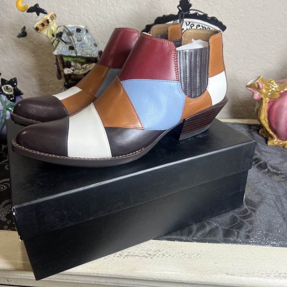 COACH Womens Multicolor Patchwork BANDIT Ankle Booties Boots Sz 7B New Bag Box - Picture 3 of 15